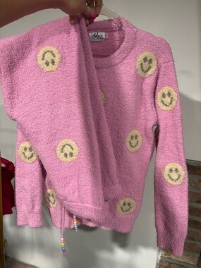 Lola and The Boys Smiley Fuzzy Emoji Two Piece Set Size Small Womens